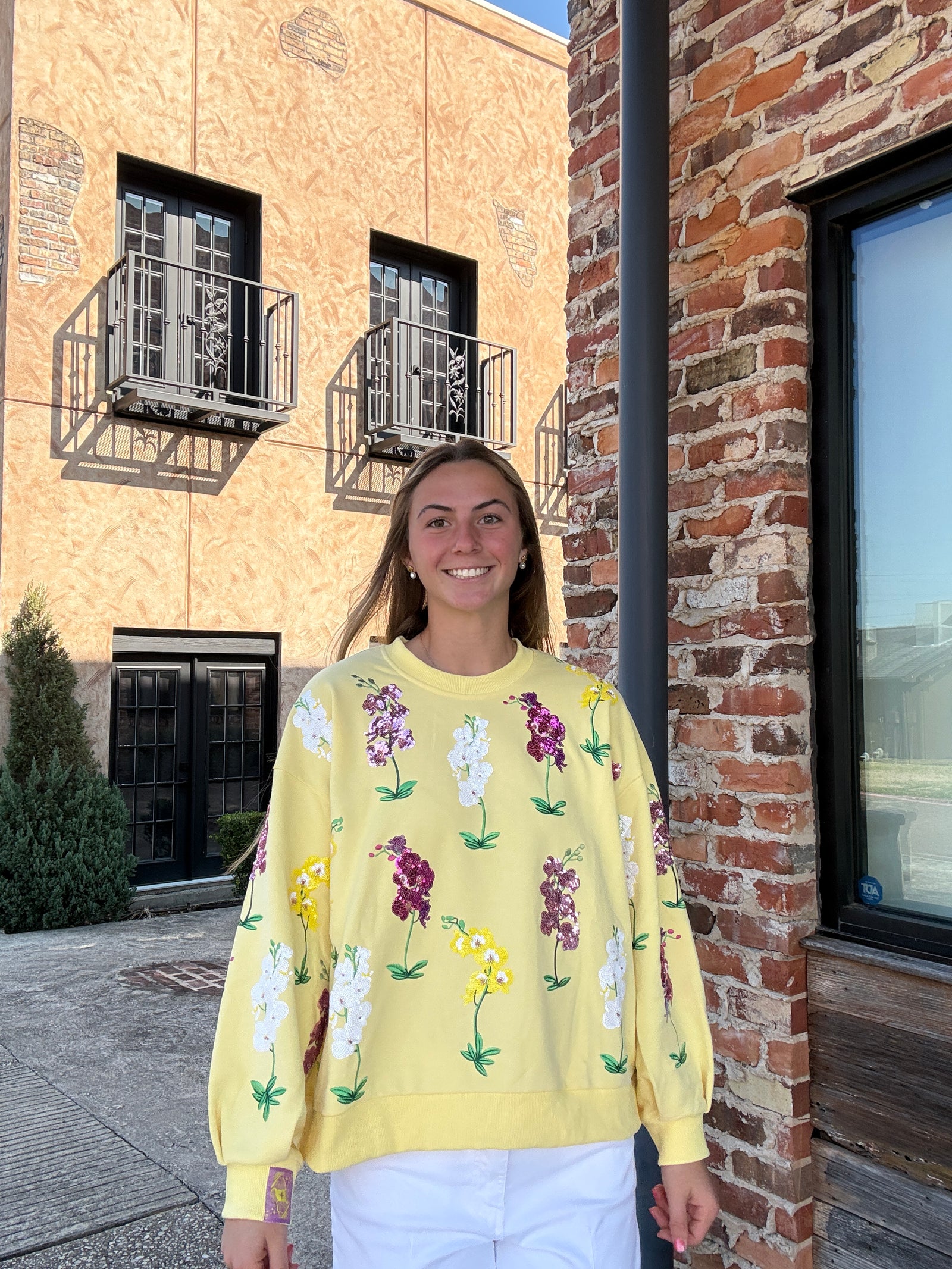 Queen of Sparkles Yellow Multi Iris Sweatshirt