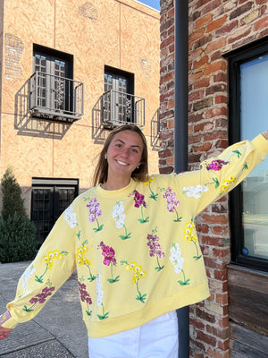 Queen of Sparkles Yellow Multi Iris Sweatshirt