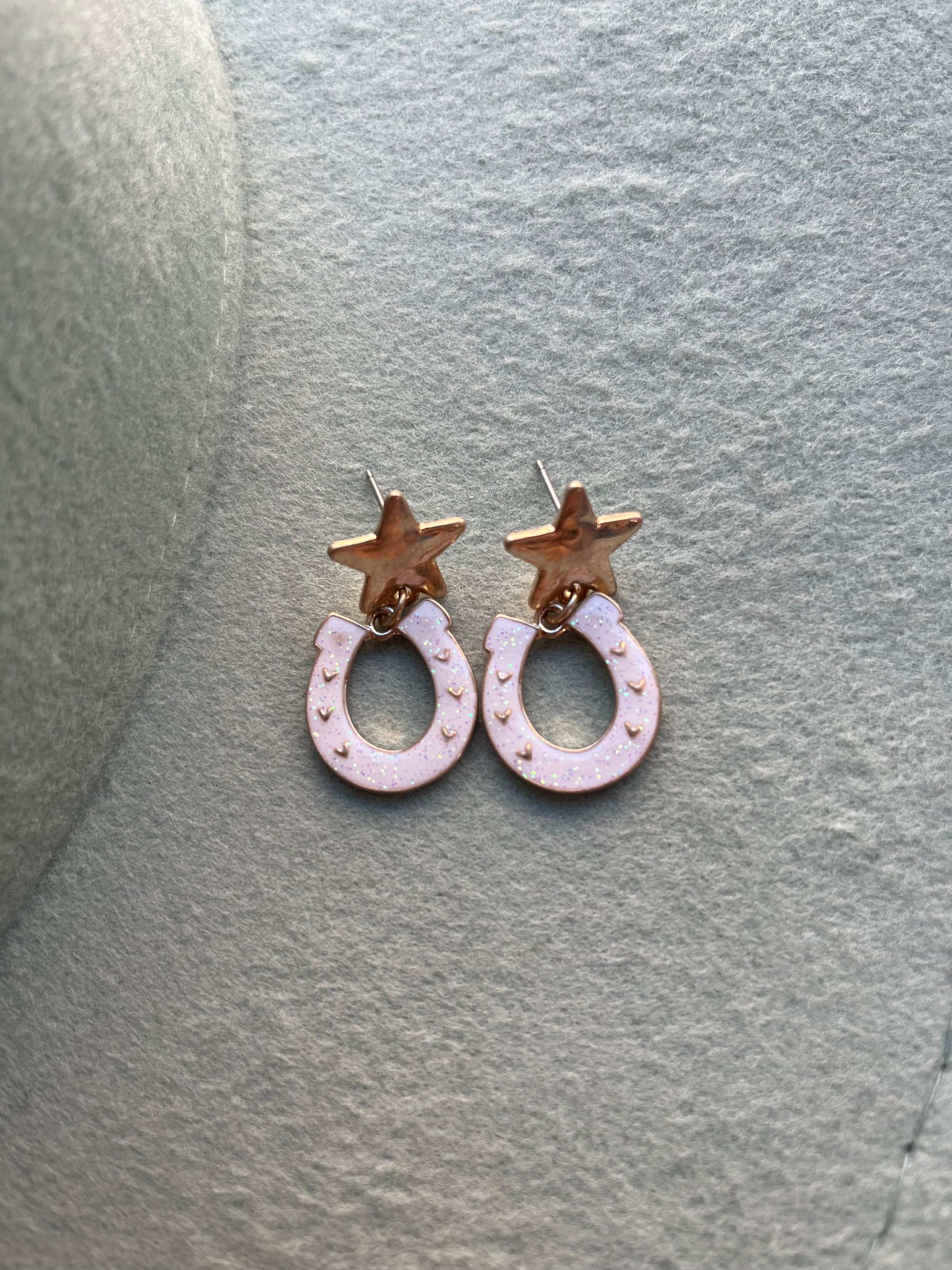 Lucky Stars Horseshoe Earrings