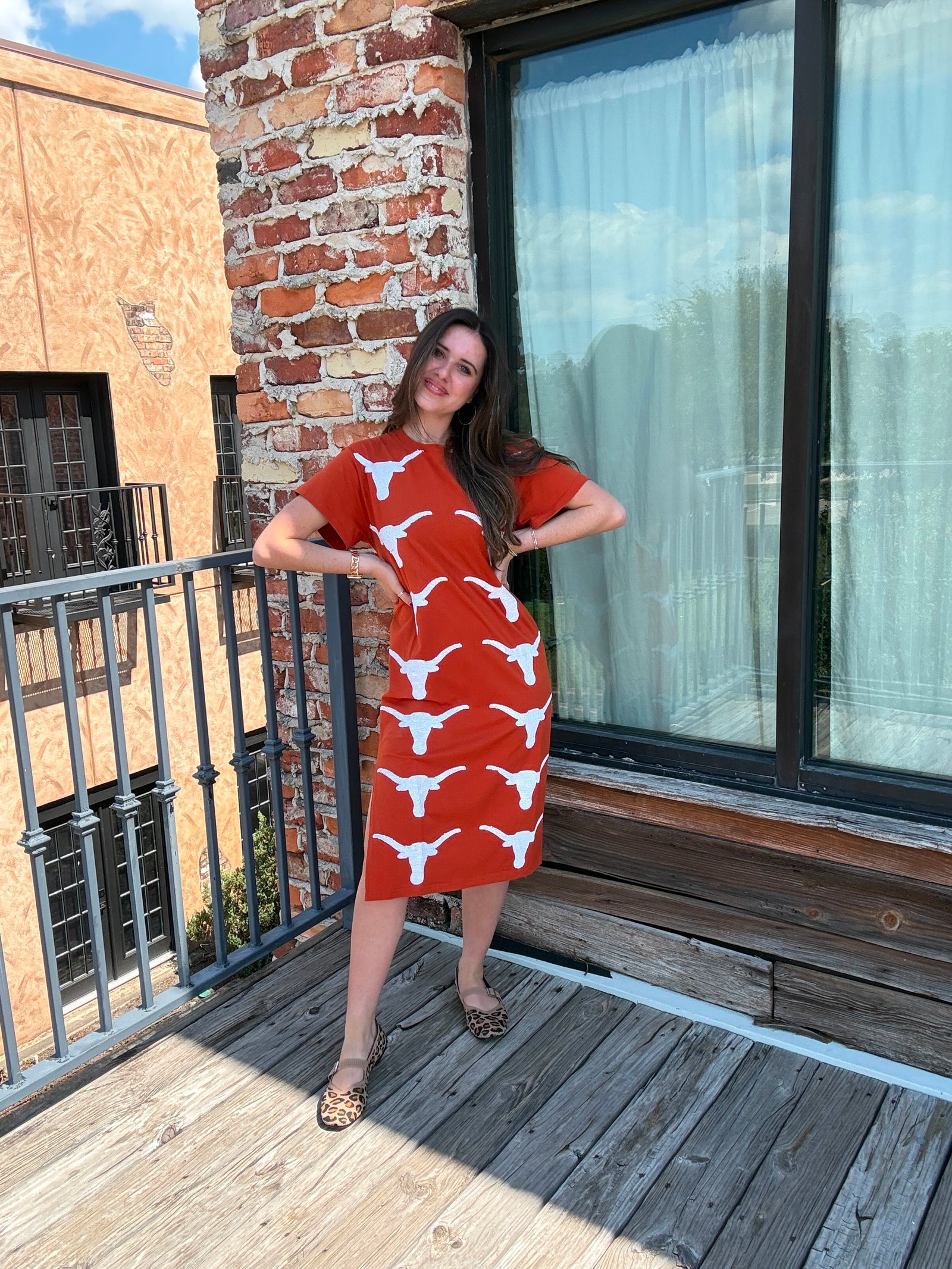 Queen of Sparkles Licensed Texas Mascot Midi Tee Dress