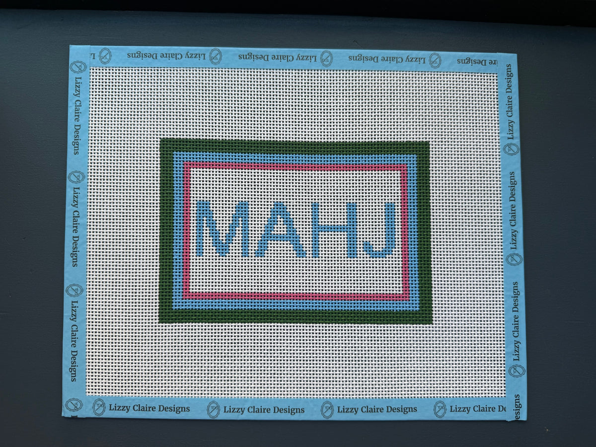 Hand Painted MAHJ Needlepoint Canvas