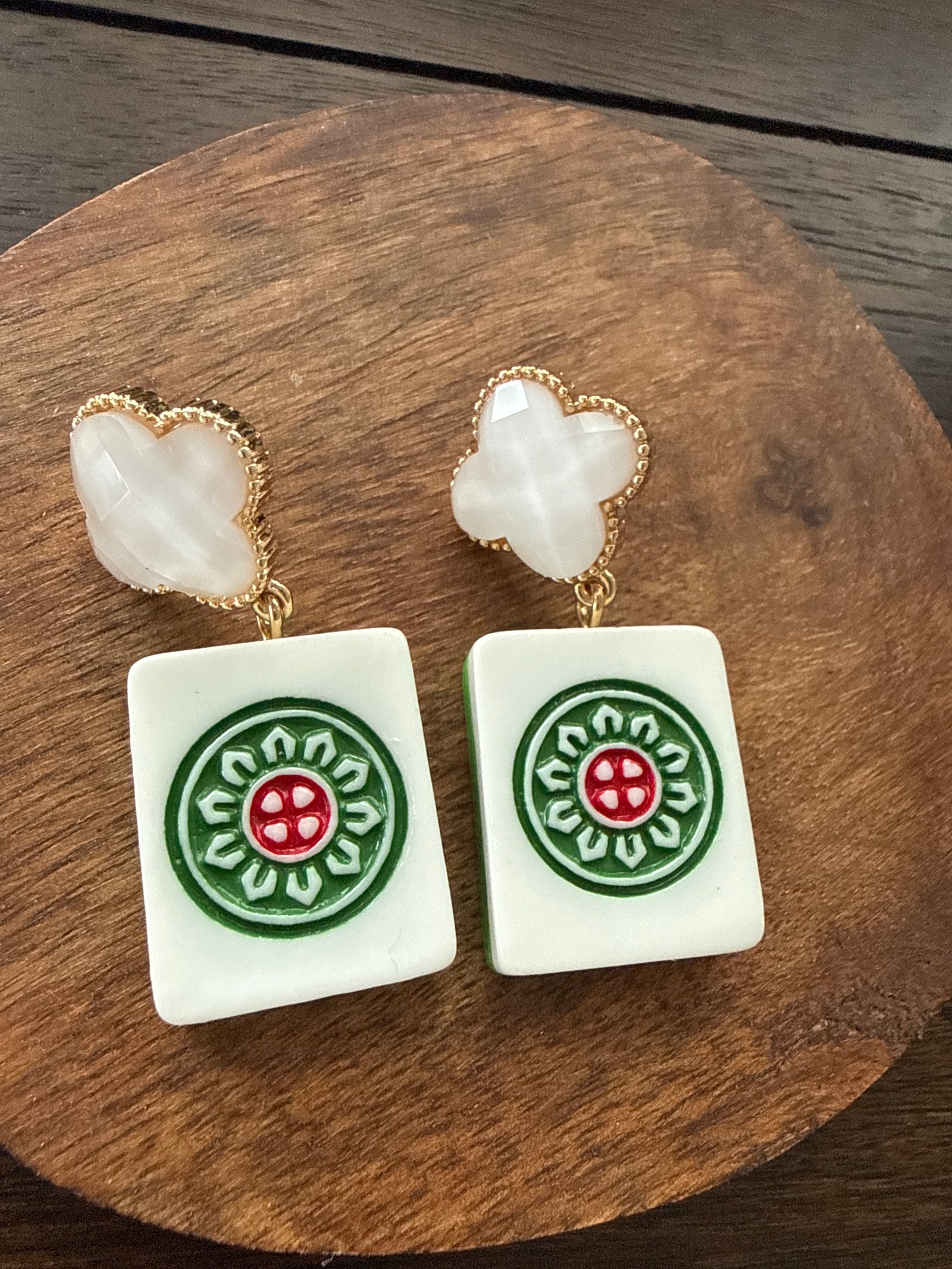Mahjong Tile Earrings