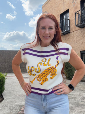 Queen of Sparkles LSU Short Sleeve Top