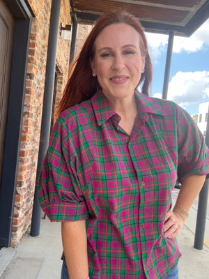 Making Memories Plaid Blouse