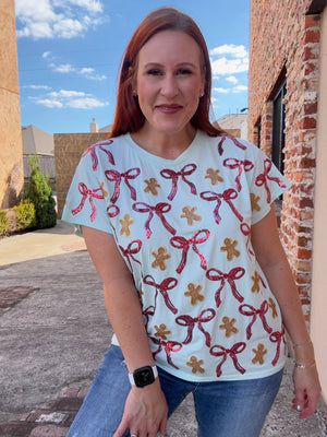 Queen of Sparkles Gingerbread & Bows Tee