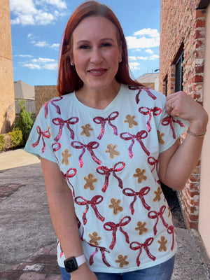 Queen of Sparkles Gingerbread & Bows Tee