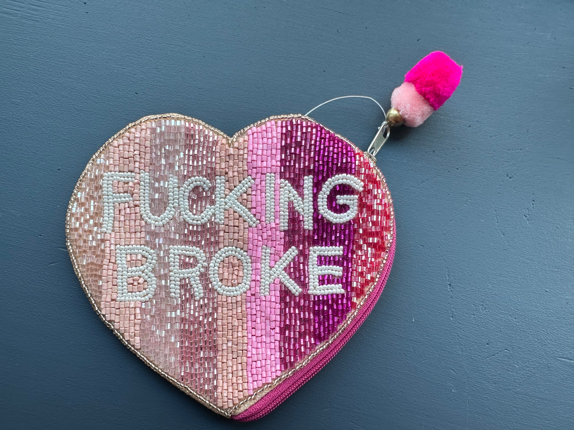 F*cking Broke Beaded Pouch