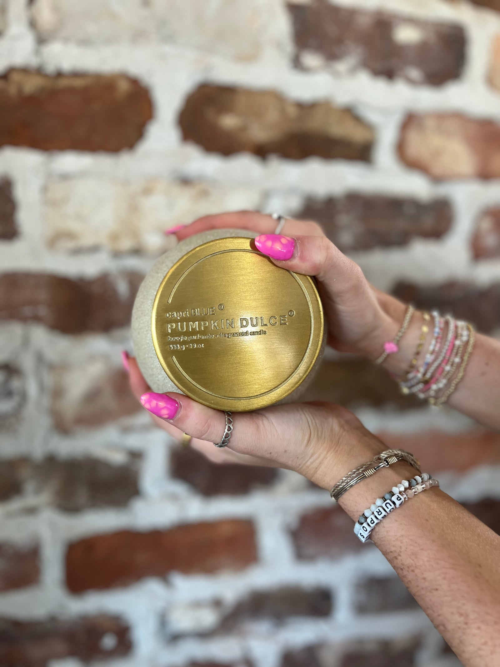 Capri Champagne Glitter Candle - Pumpkin Dulce