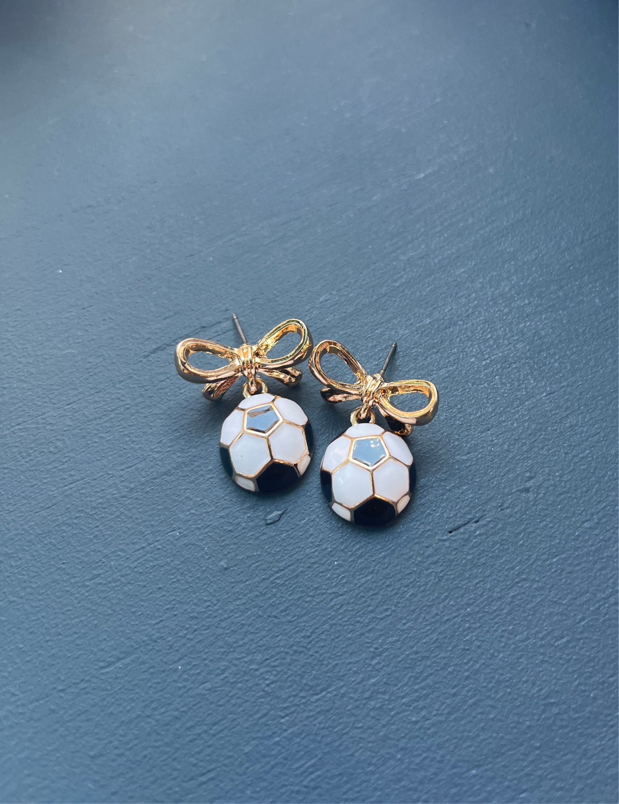 Soccer & Bow Earrings