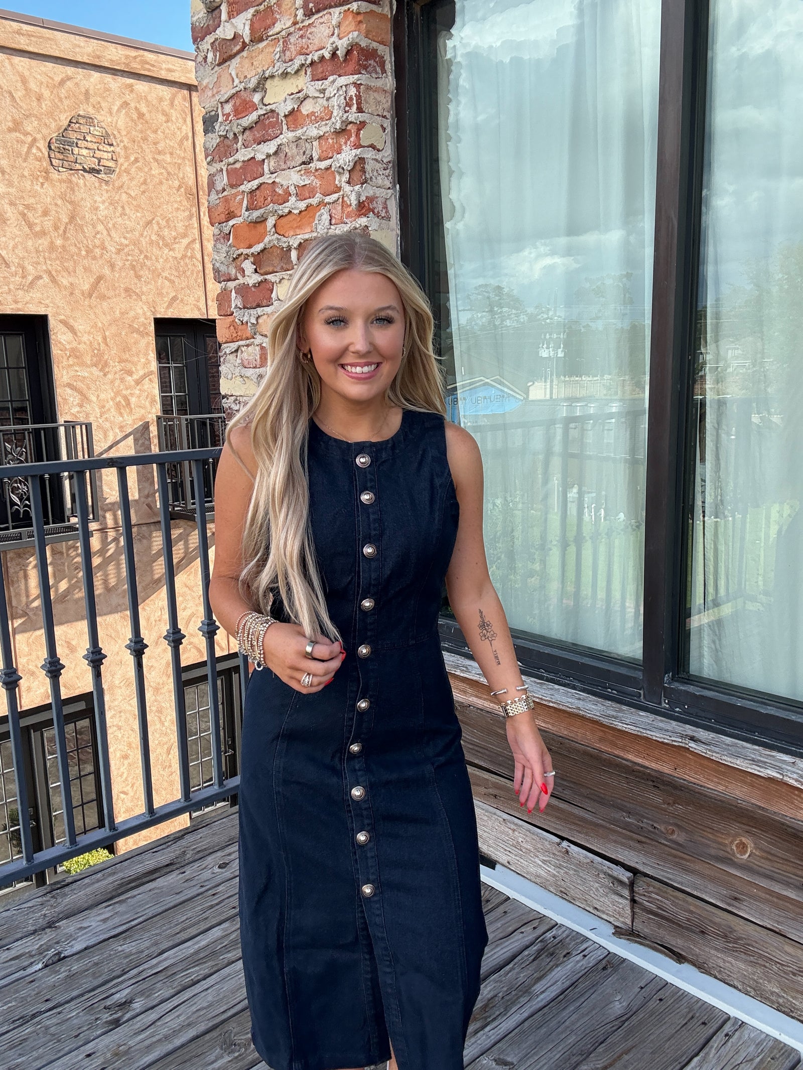 denim dress chic style influencer