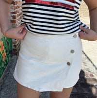 White Denim Risen Skort