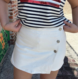 White Denim Risen Skort