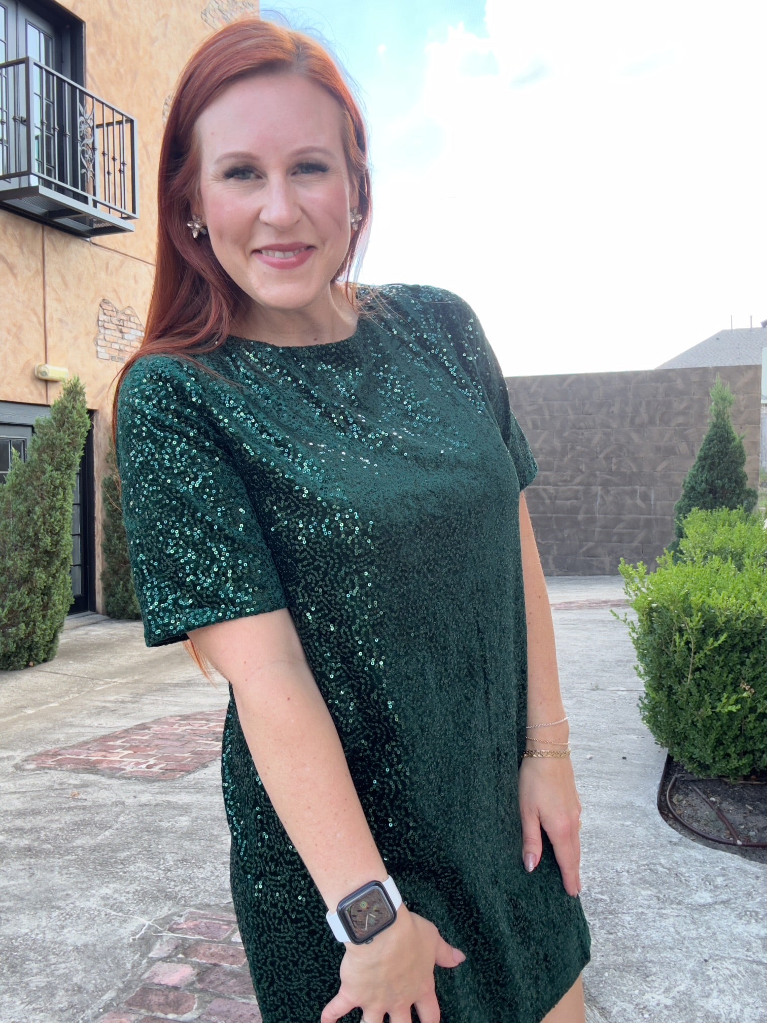 Evergreen Sequin Dress