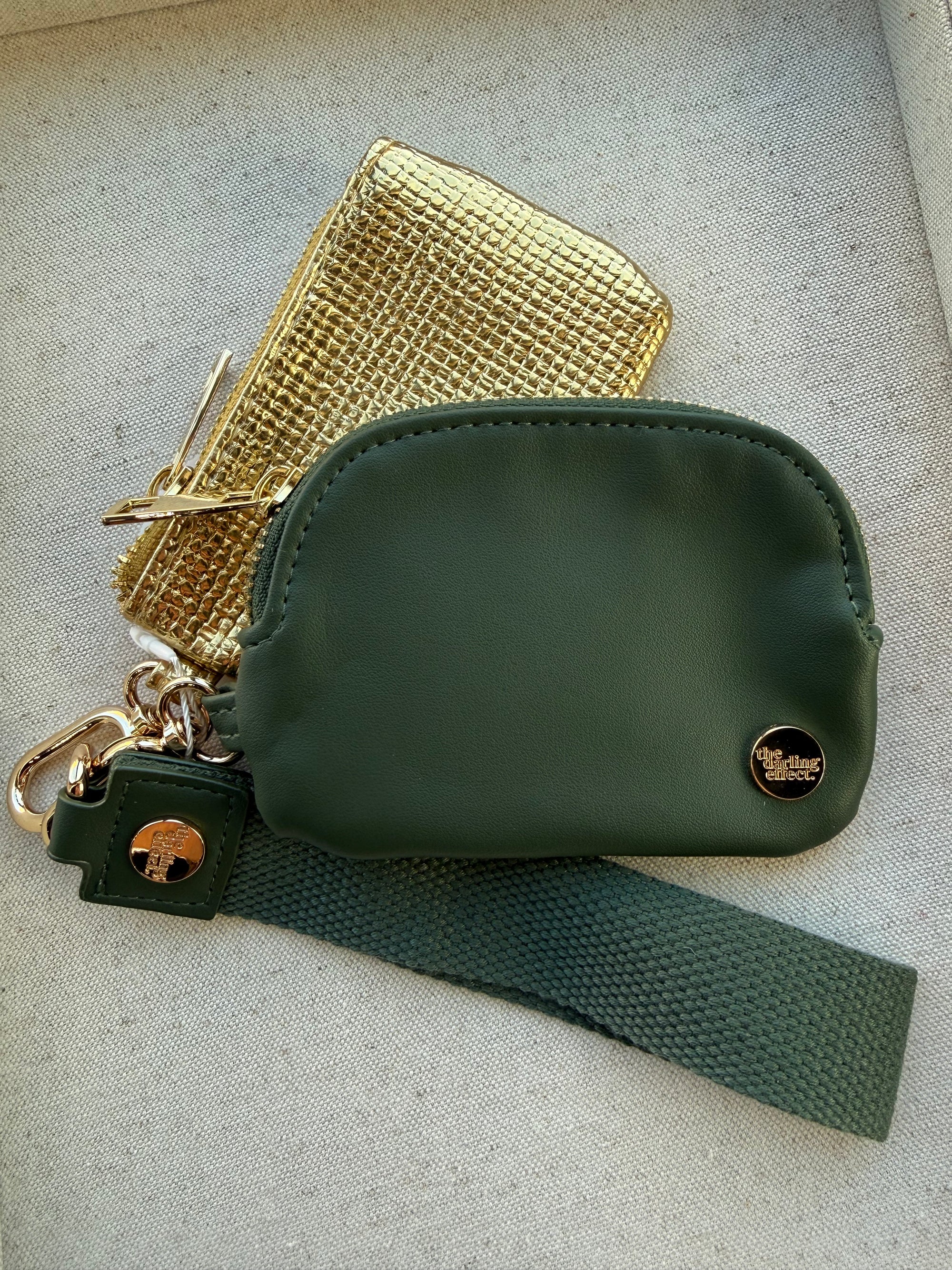 Evergreen Gold Dynamic Duo Pouch Wristlet