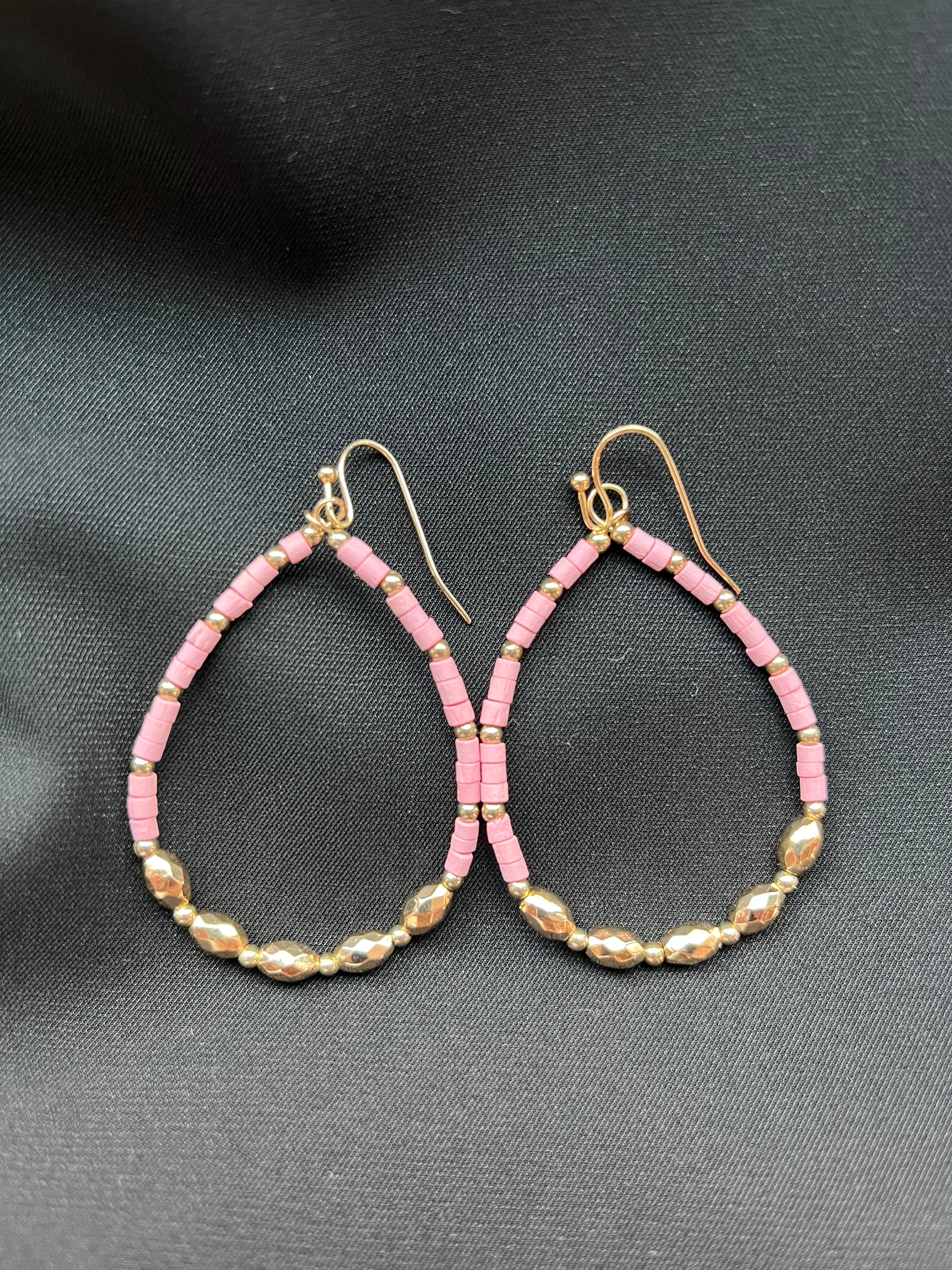 Pink & Gold Hoops