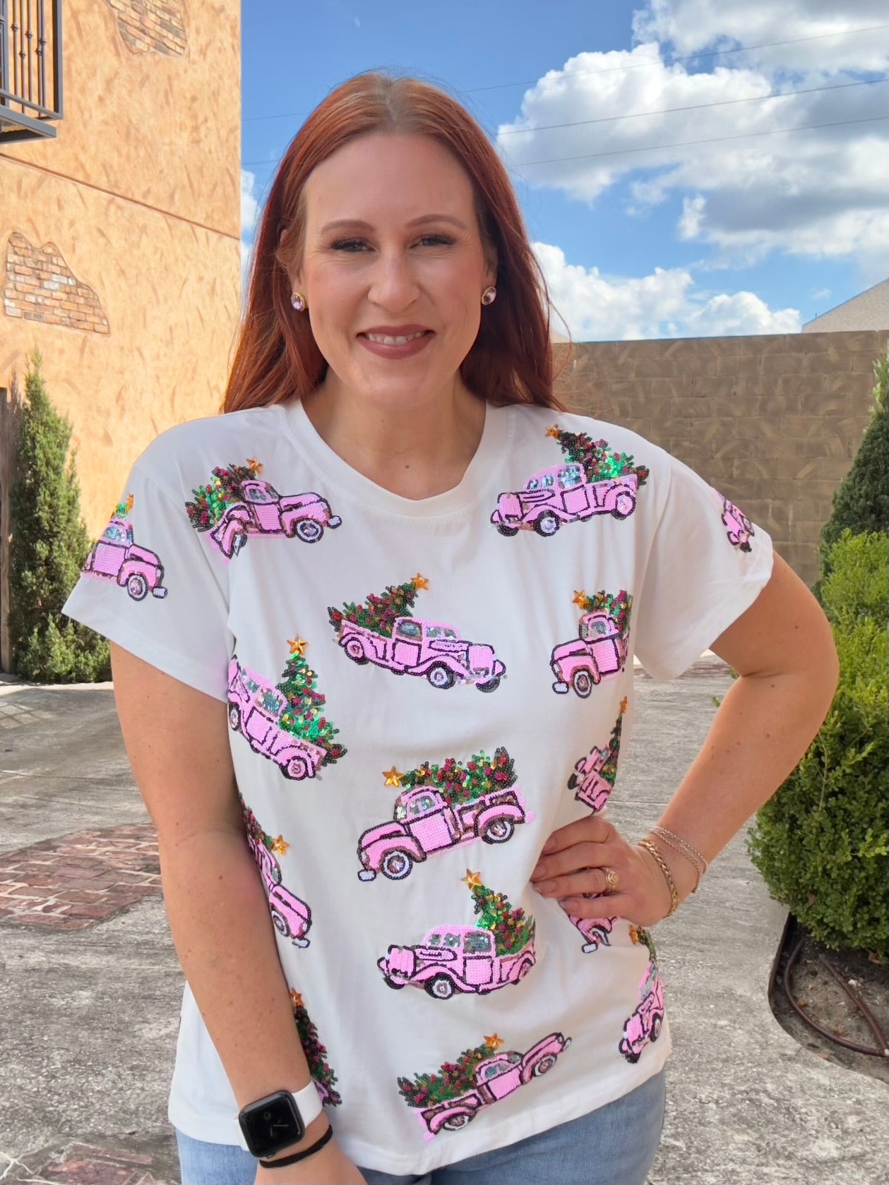 Queen of Sparkles Trucks with Trees Tee