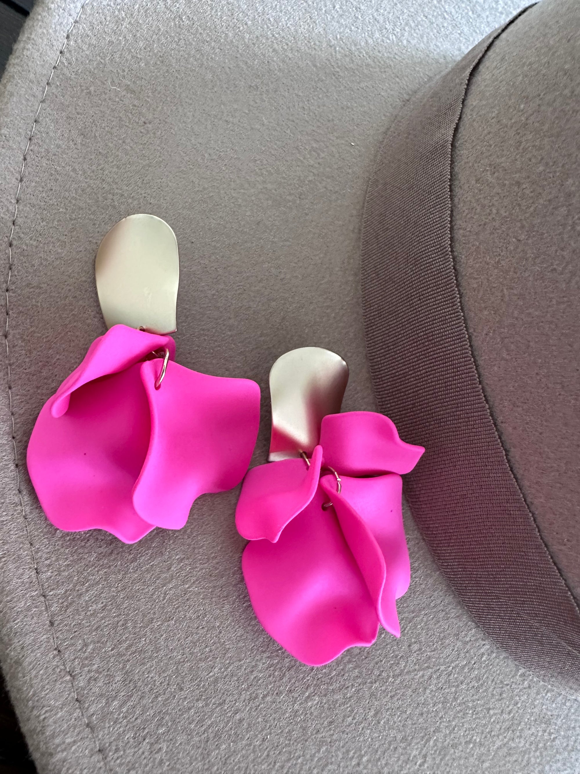 Hot Pink Petal Earrings