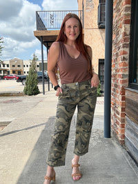 KUT From The Kloth Ashton High Rise Wide Leg Barrel, Exclusive in Olive