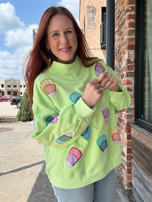 Queen of Sparkles Green Multi Gingham Candy Corn Mocknock