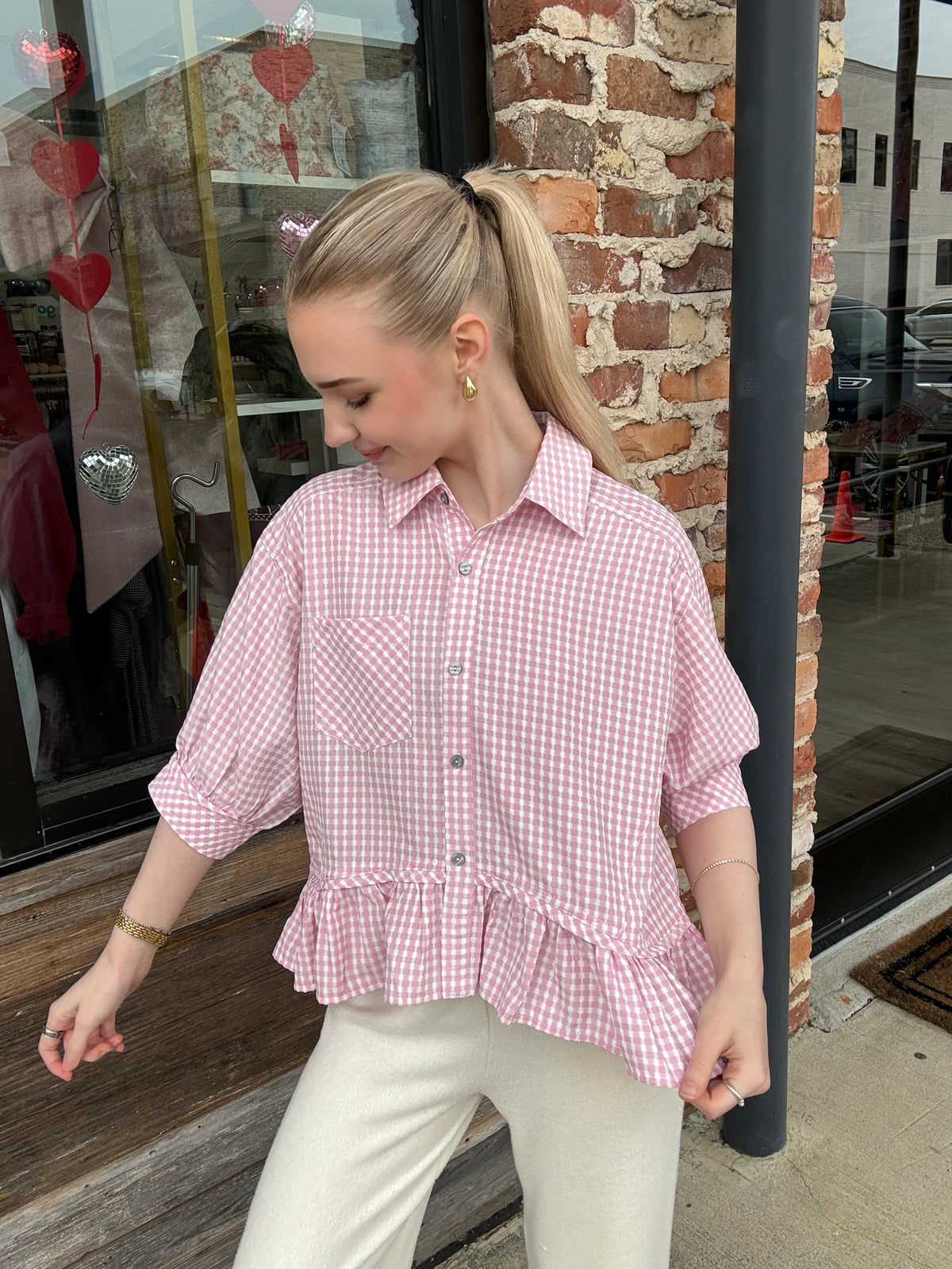 Sweetheart Gingham Top