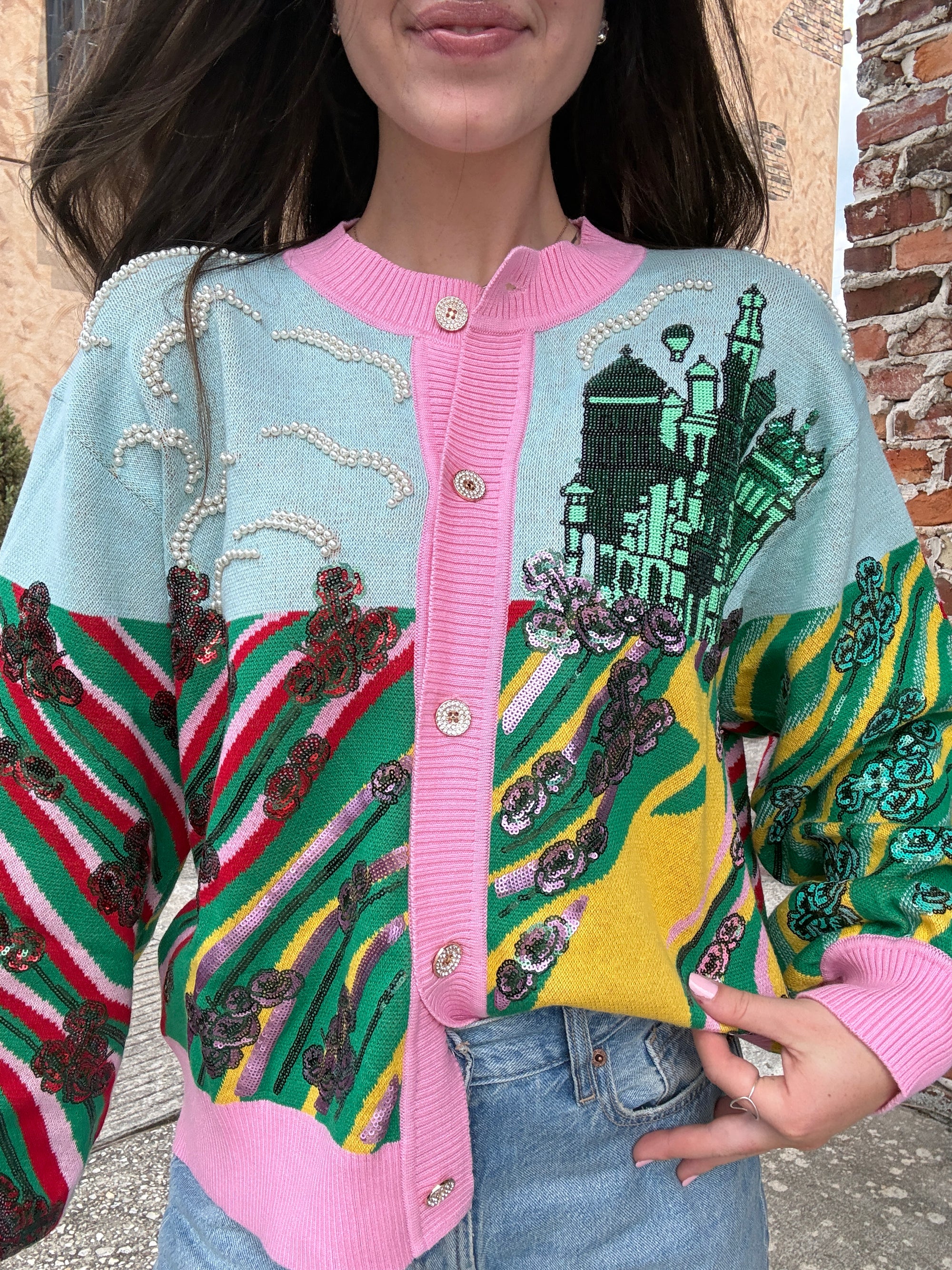 Queen of Sparkles Licensed Yellow Brick Road to Oz Button Up Cardigan