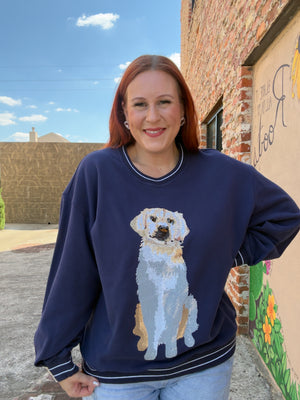 Queen of Sparkles Navy Golden Retriever Sweatshirt