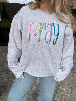 Pray Embroidered Sweatshirt
