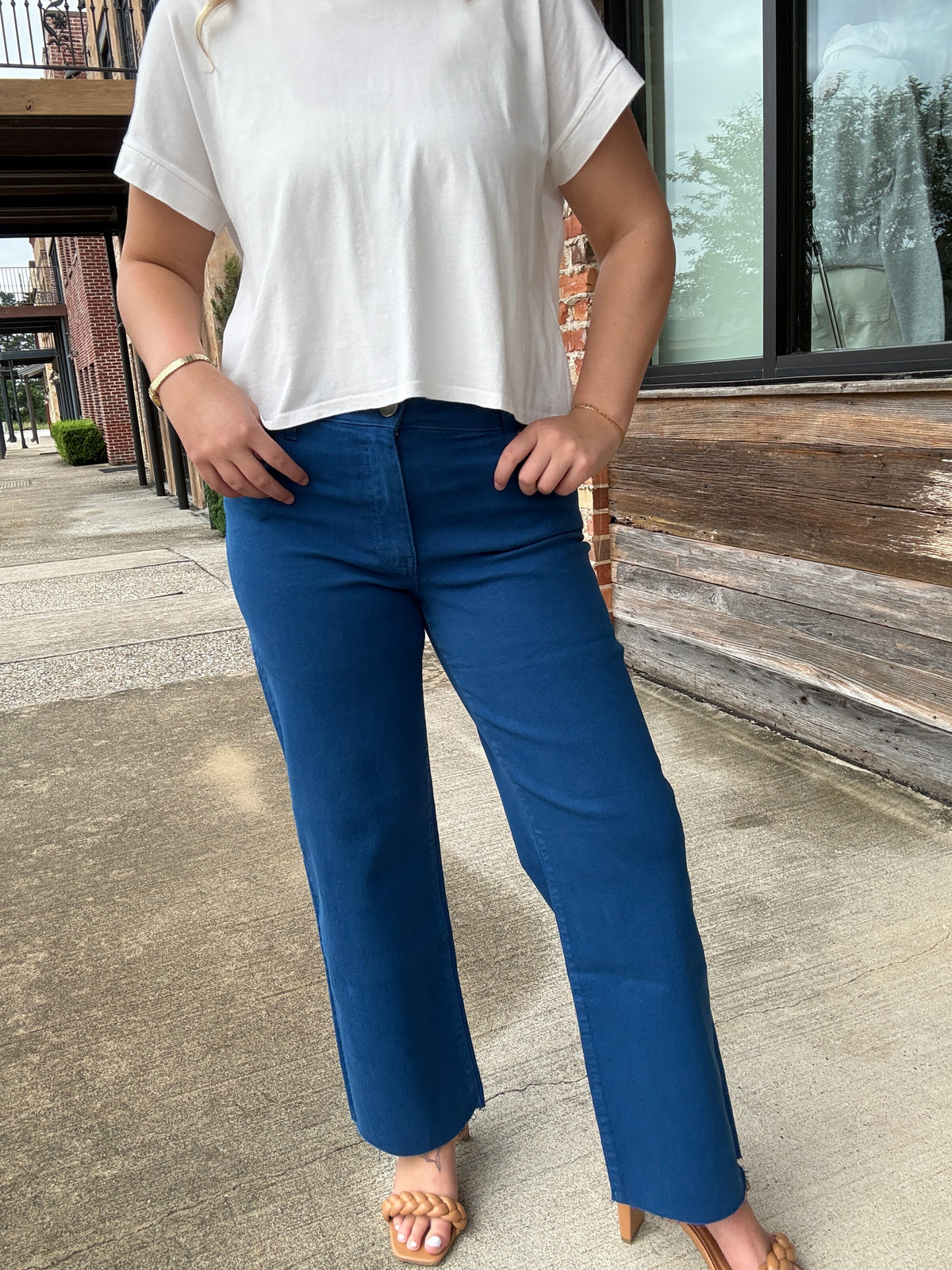 KUT from the Kloth Charlotte High Rise Wide Leg - Sapphire