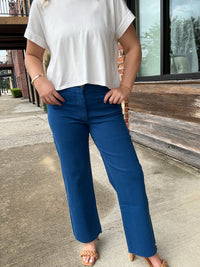KUT from the Kloth Charlotte High Rise Wide Leg - Sapphire
