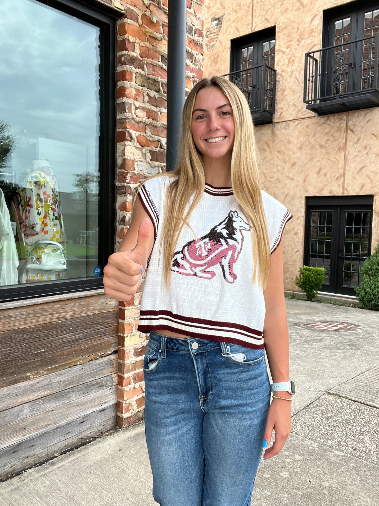 Queen of Sparkles Licensed Texas A&M Full Sequin Mascot Tank