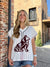 Queen of Sparkles Licensed- White & Maroon Stripe Collie Dog Tee