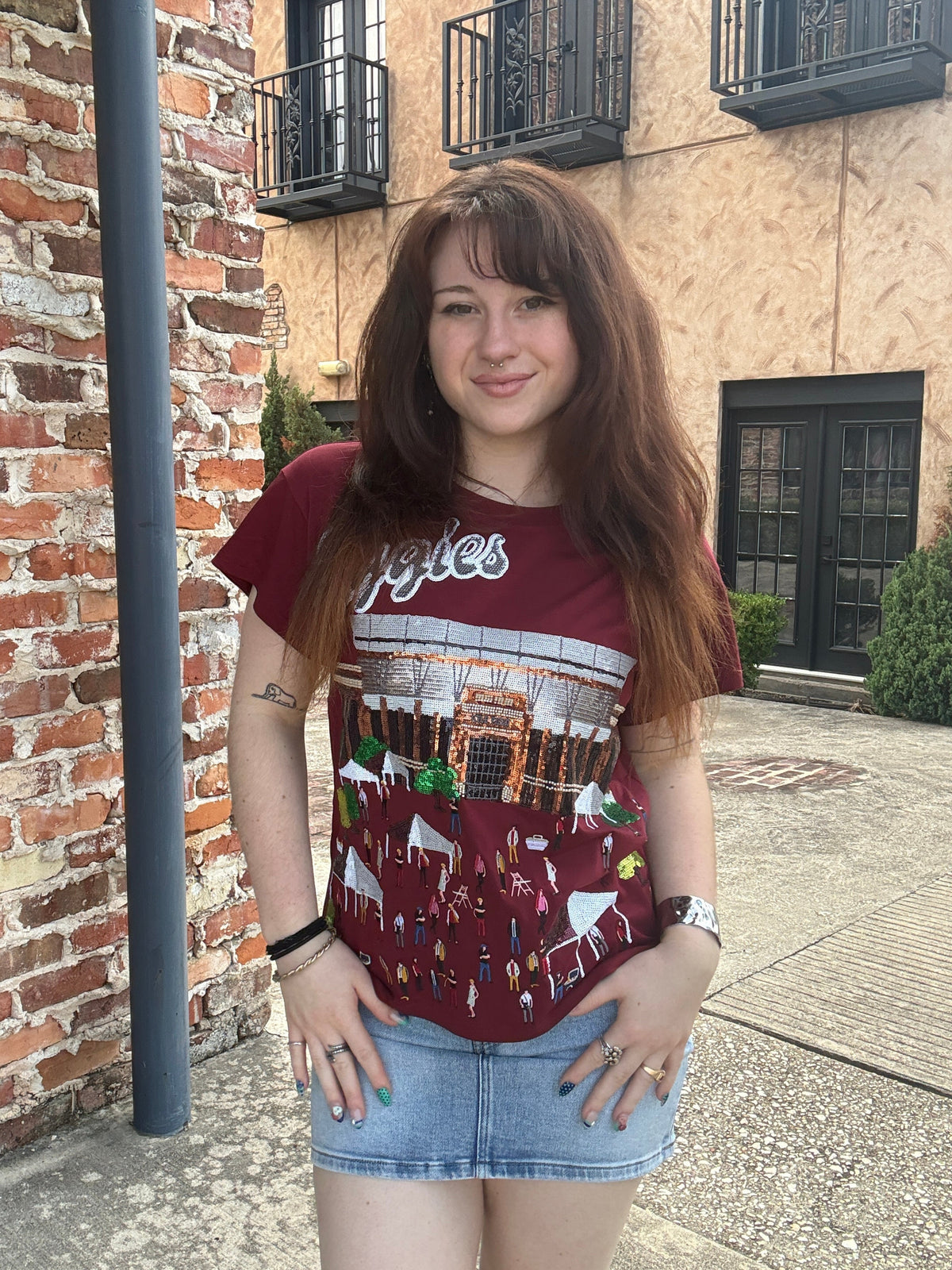Queen of Sparkles Licensed Texas A&M Stadium Tailgate Party Tee