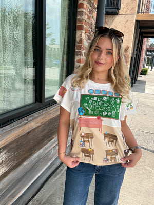 Queen of Sparkles Classroom Scene Tee