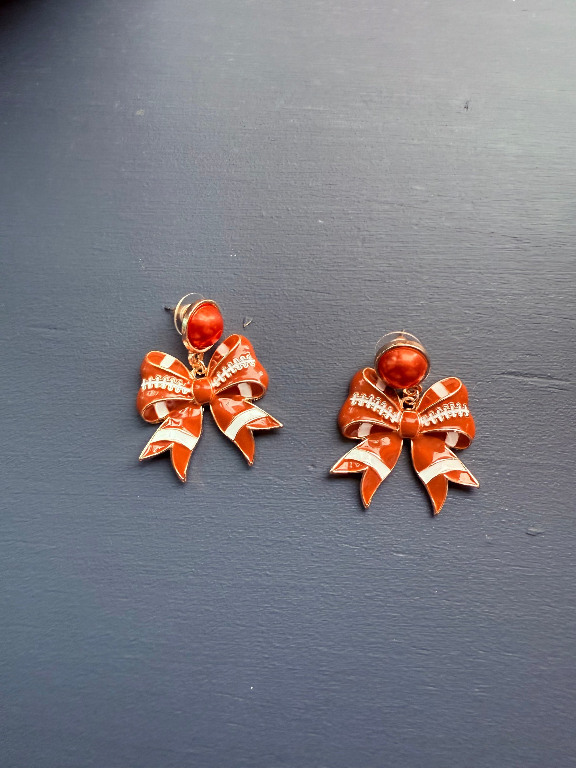Football Bow Earrings