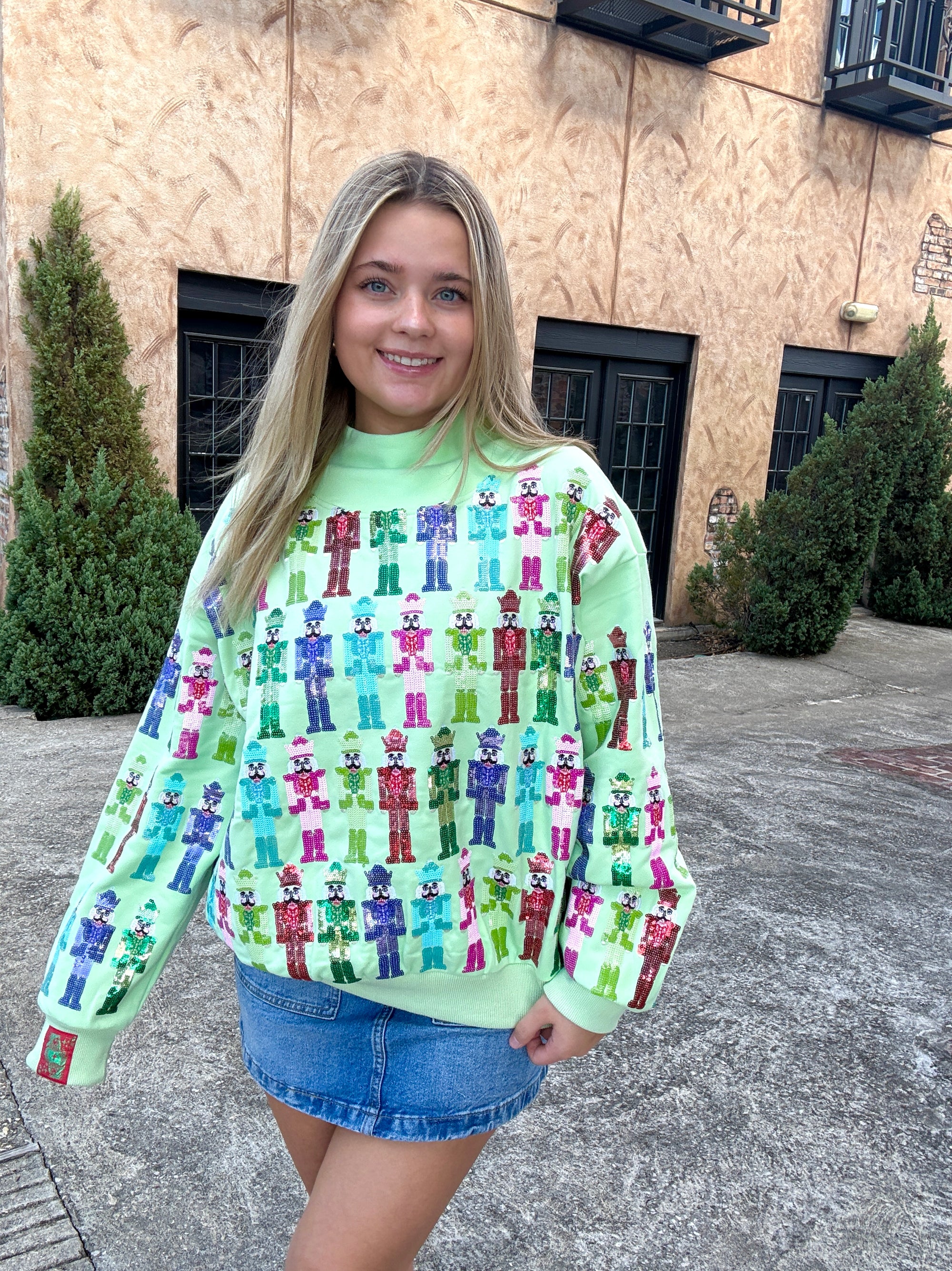 Queen of Sparkles Mint Multi Nutcracker Sweatshirt