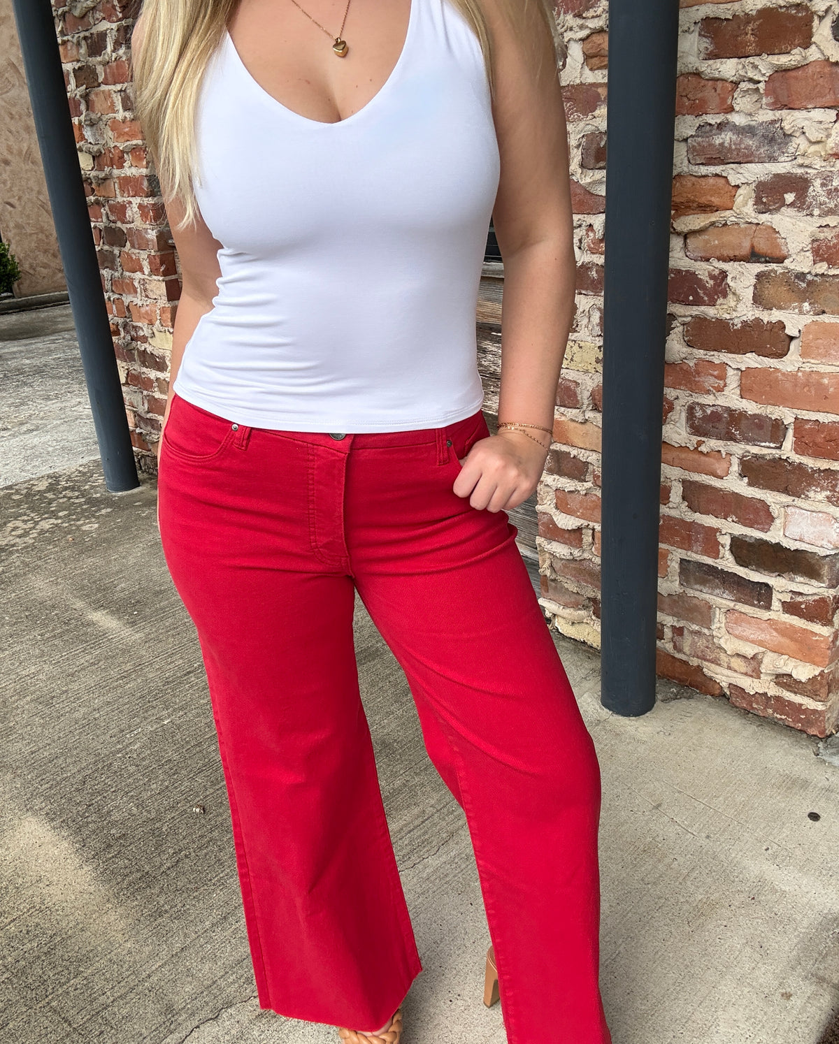 KUT from the Kloth Meg High Rise Jean - Tomato