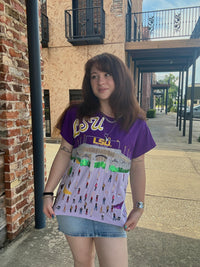 Queen of Sparkles Licensed LSU Stadium Tailgate Party Tee