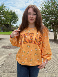 Queen of Sparkles Licensed Texas Floral Initial Sweatshirt