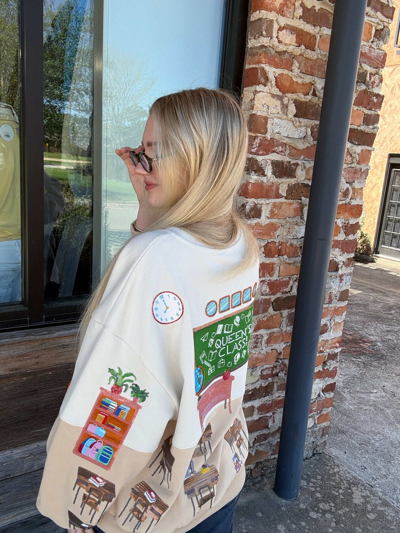 Queen of Sparkles Multi Classroom Scene Sweatshirt
