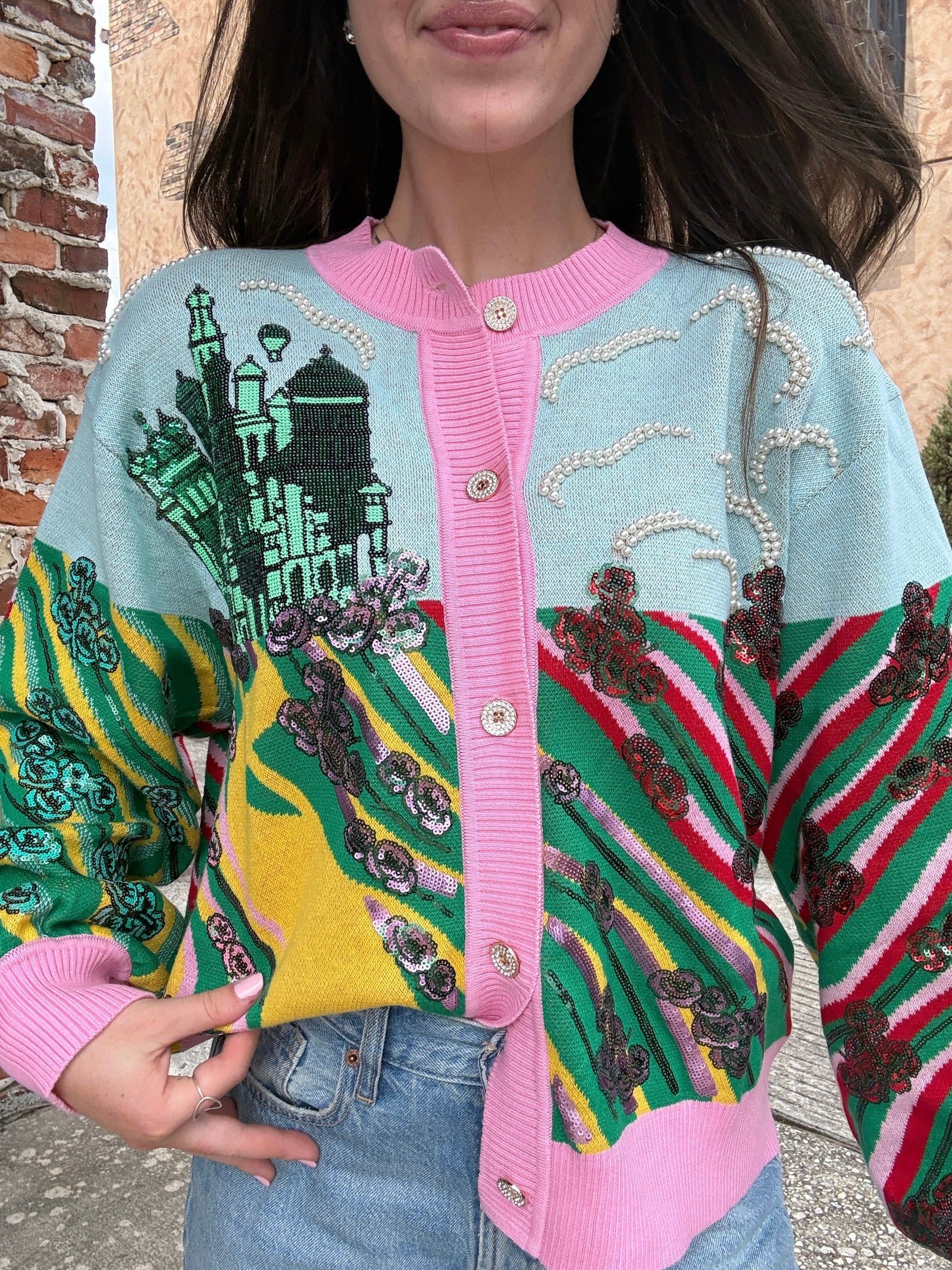 Queen of Sparkles Licensed Yellow Brick Road to Oz Button Up Cardigan