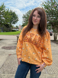 Queen of Sparkles Licensed Texas Floral Initial Sweatshirt