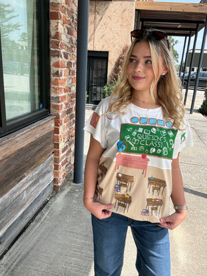 Queen of Sparkles Classroom Scene Tee