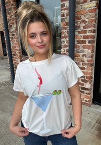 Queen of Sparkles White Diver on the Martini Tee