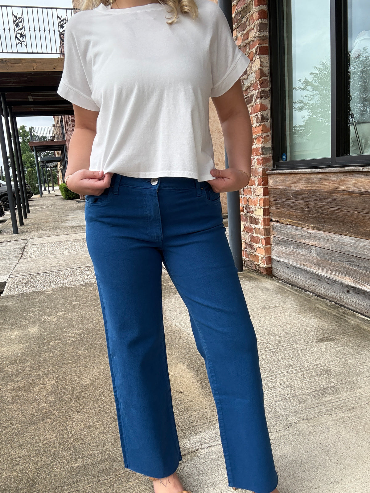 KUT from the Kloth Charlotte High Rise Wide Leg - Sapphire
