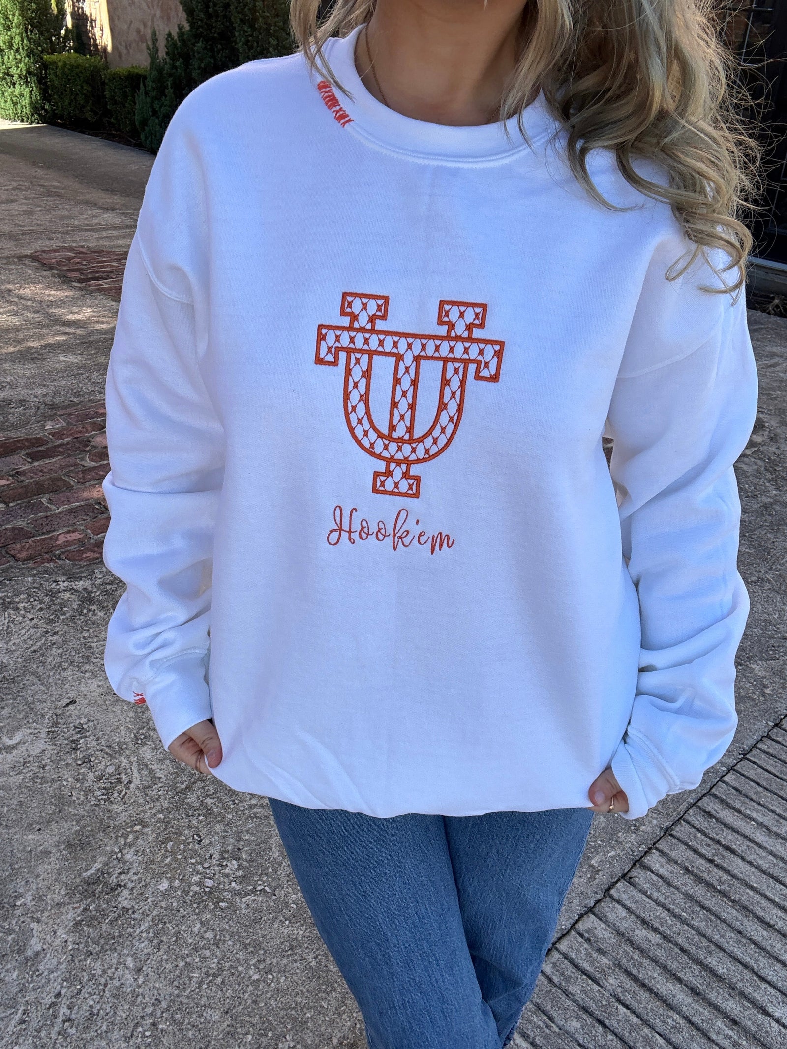 Texas/Hook'em Embroidered Sweatshirt