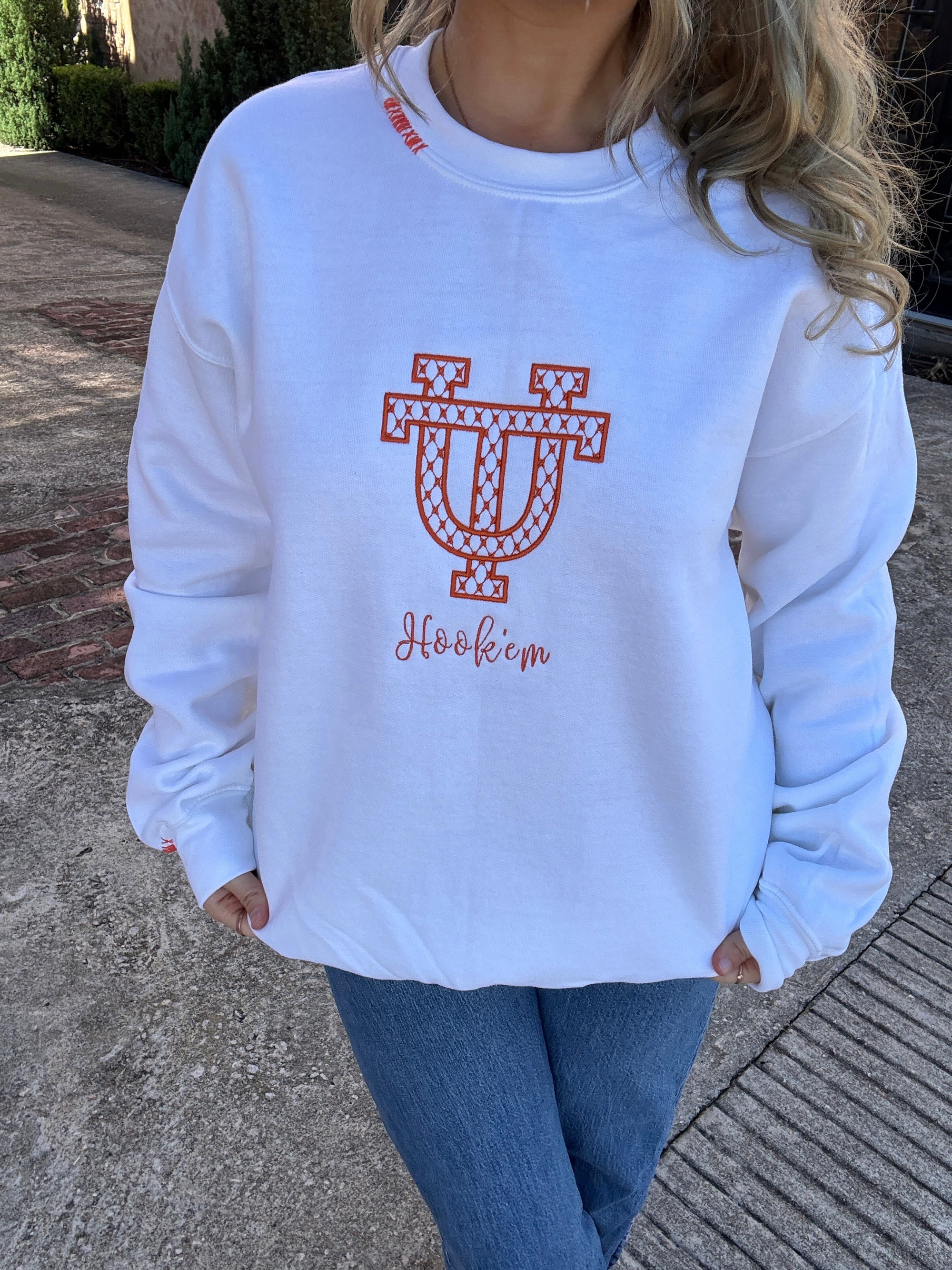 Texas/Hook'em Embroidered Sweatshirt