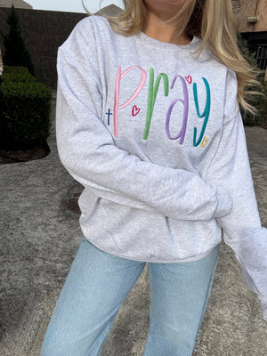 Pray Embroidered Sweatshirt