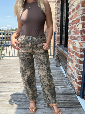 KUT from The Kloth Ashton Twill High Rise Relaxed Leg -Sand