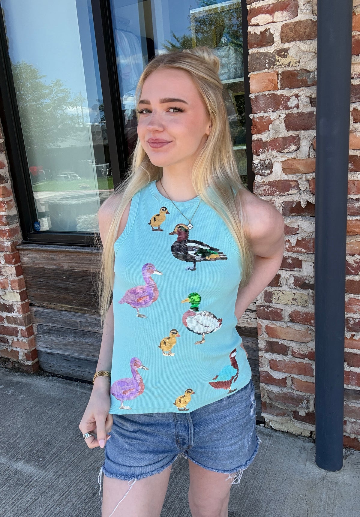 Queen of Sparkles Aqua Multi Duck Tank