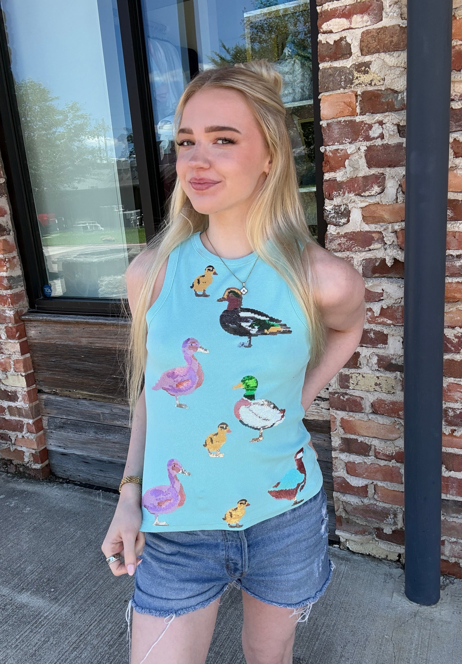 Queen of Sparkles Aqua Multi Duck Tank